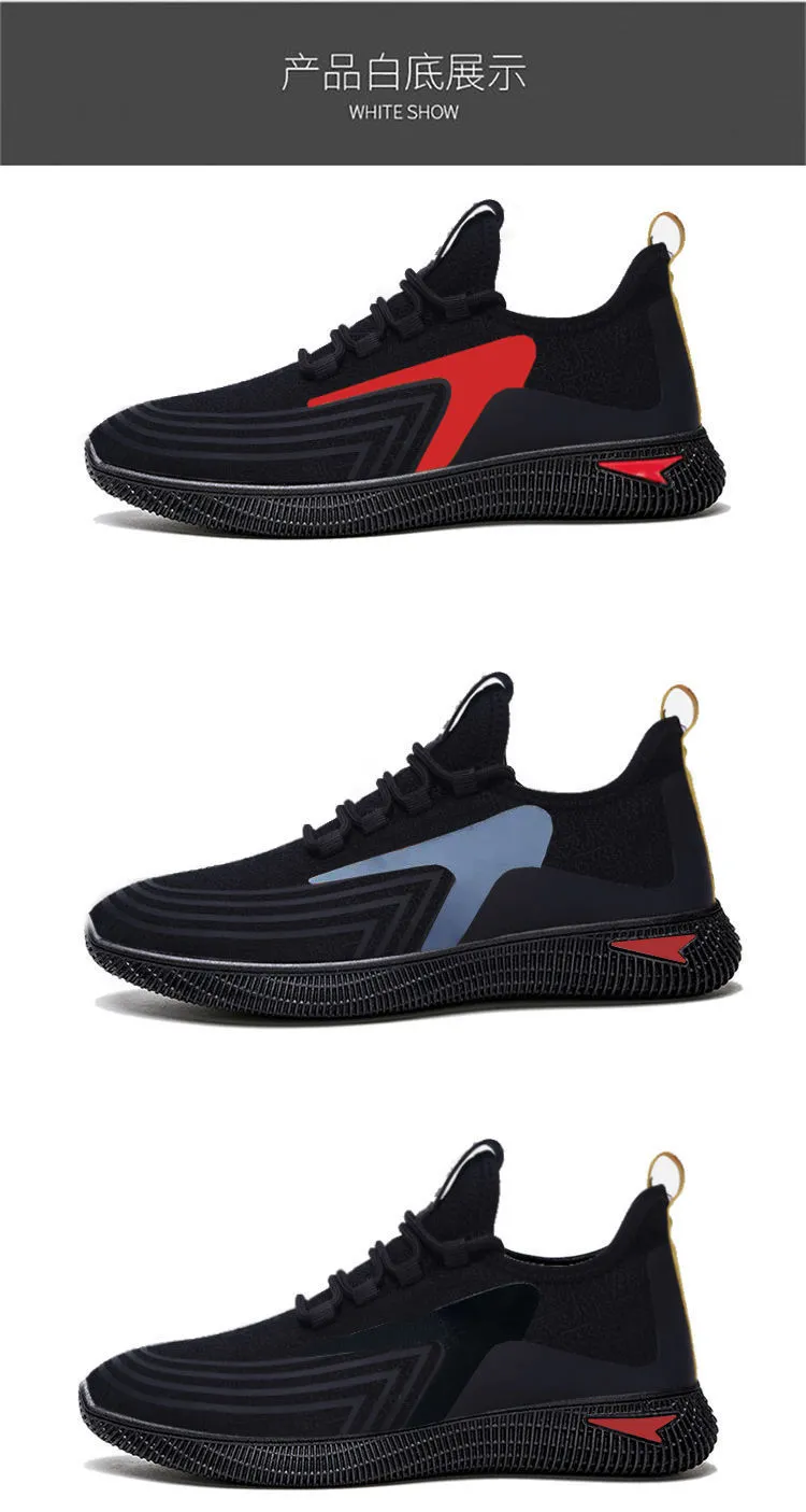 Men's Breathable Running Shoes 2024 Spring Autumn Casual Sports Sneakers Trendy Color-Blocking Design Wholesale Street Vendor Supply Lightweight Athletic Footwear showcase 9