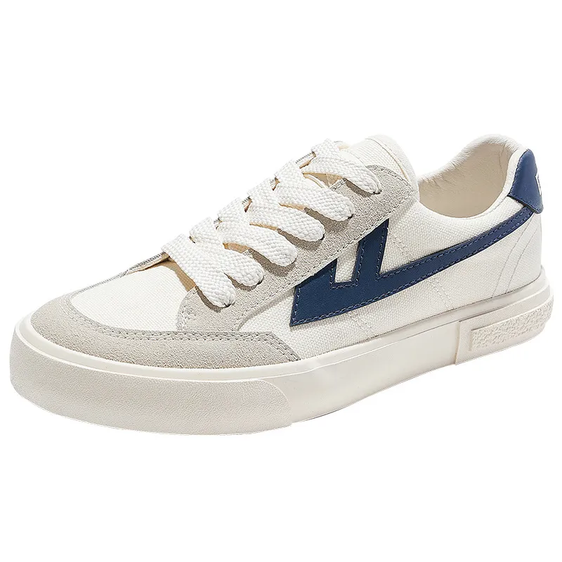 Men's Canvas Sneakers - Spring/Autumn Casual Sports Shoes - Pull-Back Style, White Student Shoes, Breathable Cloth Sneakers for Men thumbnail 5