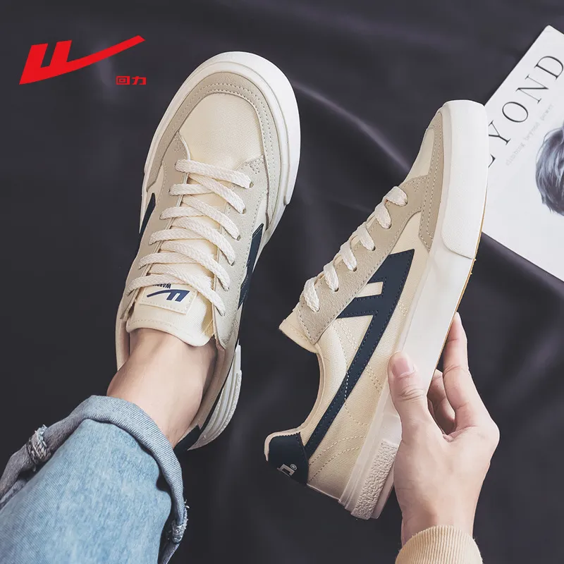 Men's Canvas Sneakers - Spring/Autumn Casual Sports Shoes - Pull-Back Style, White Student Shoes, Breathable Cloth Sneakers for Men thumbnail 3