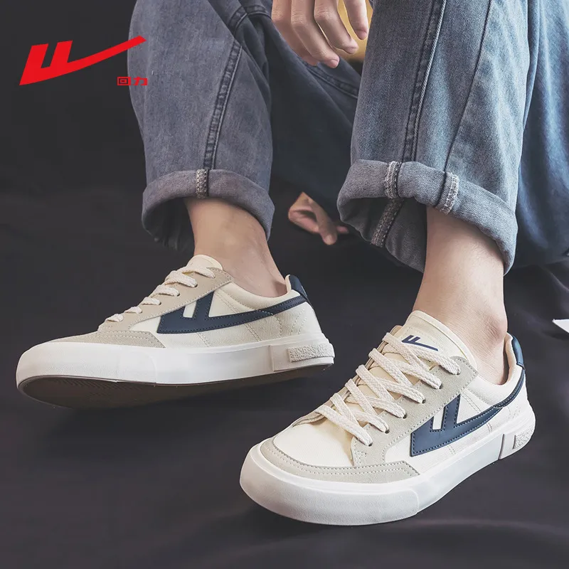 Men's Canvas Sneakers - Spring/Autumn Casual Sports Shoes - Pull-Back Style, White Student Shoes, Breathable Cloth Sneakers for Men thumbnail 4