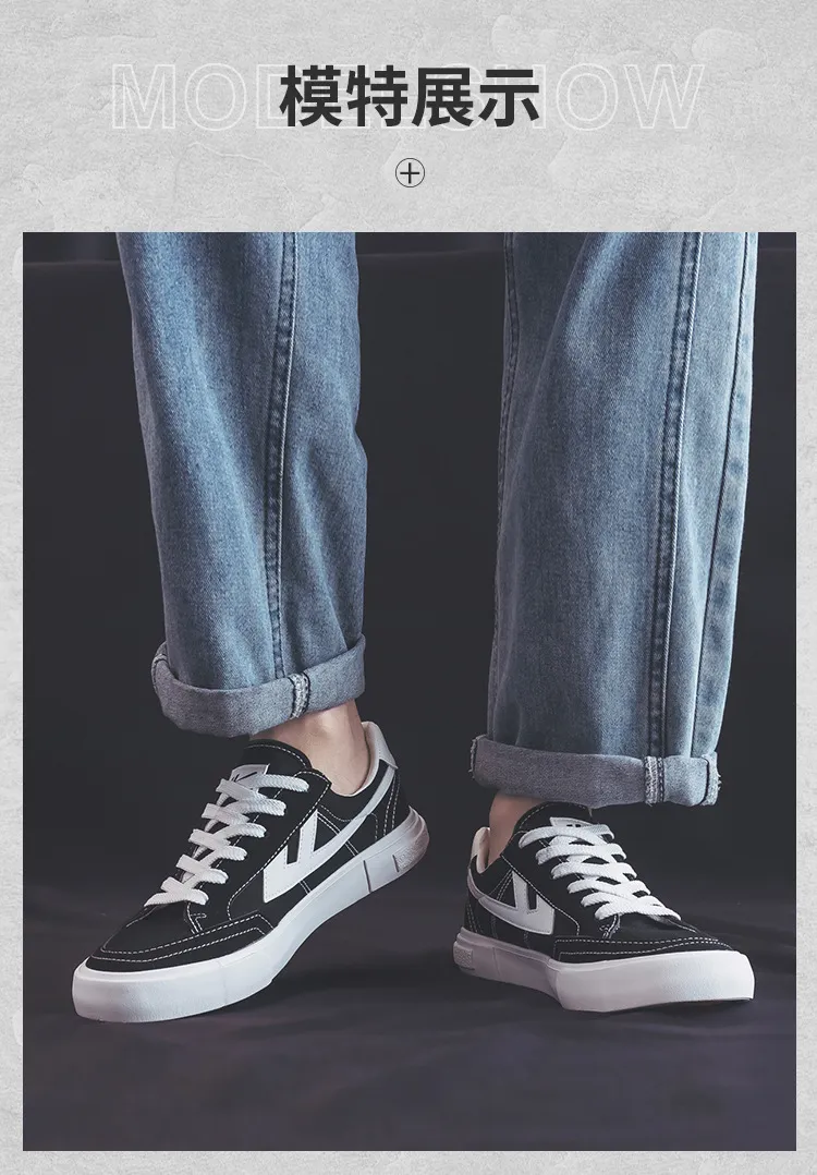 Men's Canvas Sneakers - Spring/Autumn Casual Sports Shoes - Pull-Back Style, White Student Shoes, Breathable Cloth Sneakers for Men showcase 10