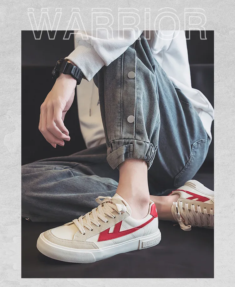 Men's Canvas Sneakers - Spring/Autumn Casual Sports Shoes - Pull-Back Style, White Student Shoes, Breathable Cloth Sneakers for Men showcase 16