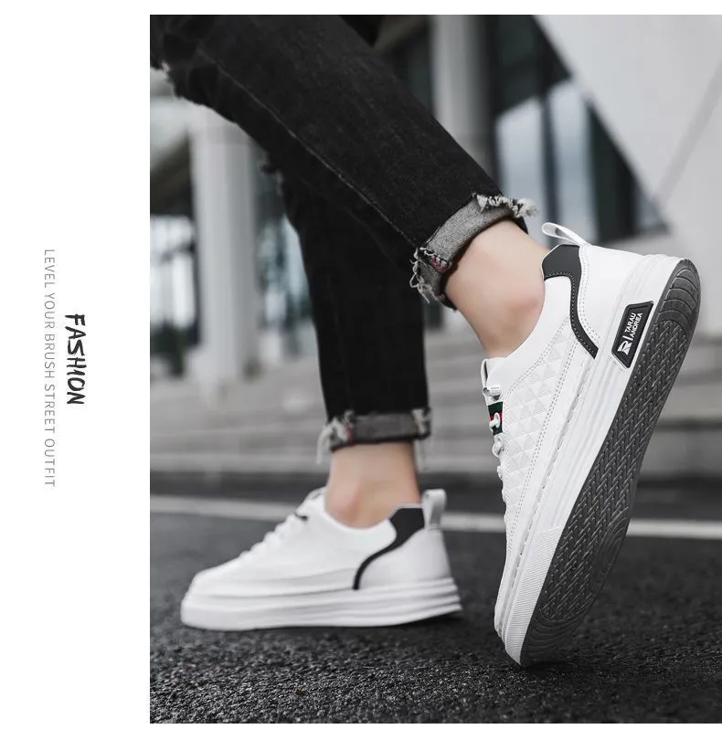 Men's White Sneakers 2024 - Breathable Trendy Casual Slip-On Shoes for Business, All-Match Fashion, Spring Season showcase 3