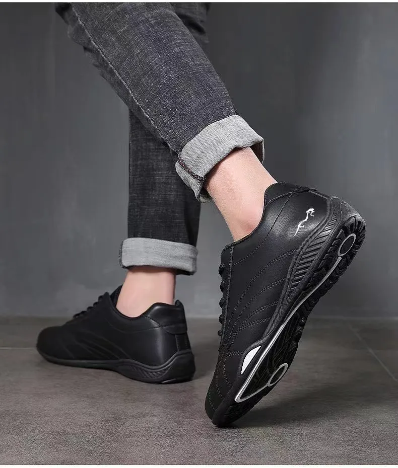 Men's Leather Casual Shoes Breathable Lightweight Spring 2025 Fashion Sneakers Soft Sole Walking Running Travel Shoes for Men showcase 5
