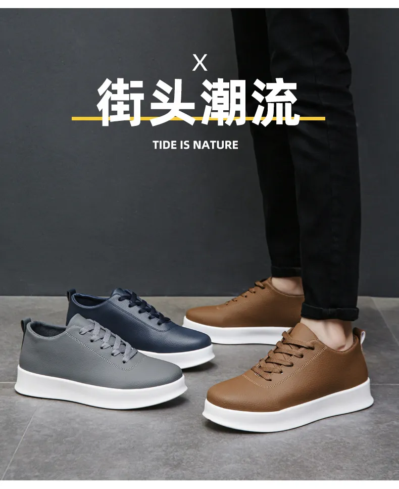 Men's Black Slip-On Skateboard Shoes Casual Lightweight Sports Sneakers Round Toe Foreign Trade Cross-Border Flat Shoes for Men showcase 7