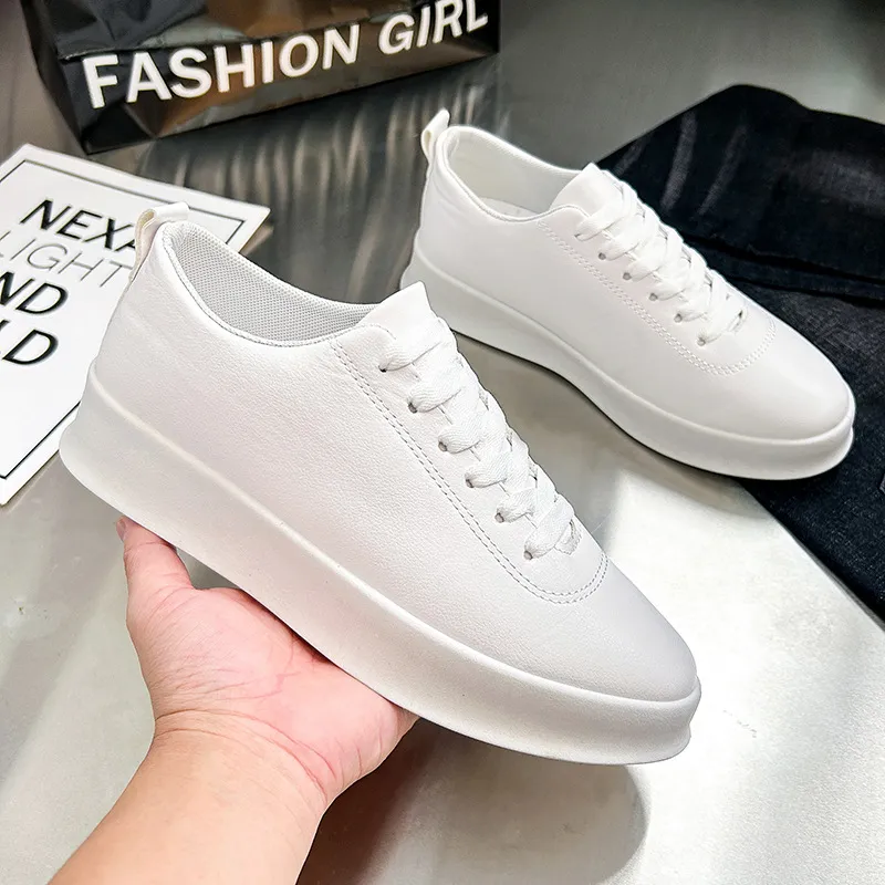 Men's Black Slip-On Skateboard Shoes Casual Lightweight Sports Sneakers Round Toe Foreign Trade Cross-Border Flat Shoes for Men thumbnail 2
