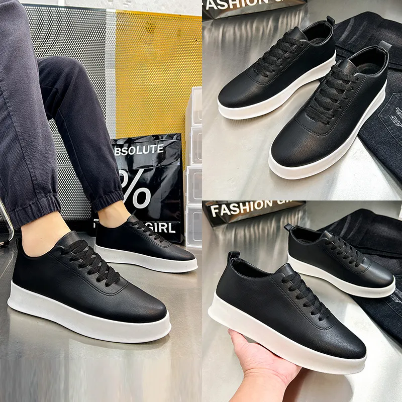 Men's Black Slip-On Skateboard Shoes Casual Lightweight Sports Sneakers Round Toe Foreign Trade Cross-Border Flat Shoes for Men thumbnail 7