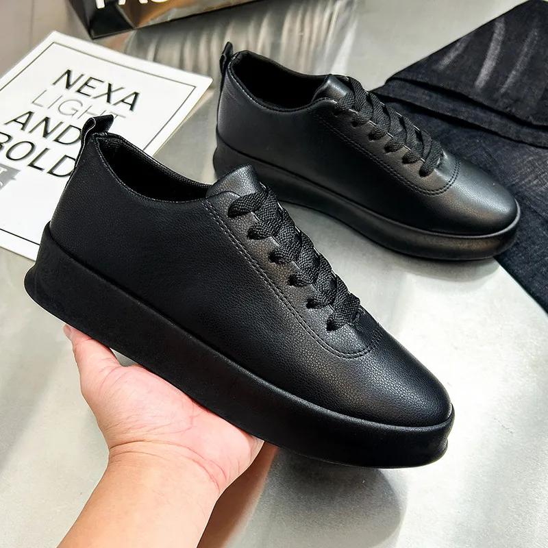 Men's Black Slip-On Skateboard Shoes Casual Lightweight Sports Sneakers Round Toe Foreign Trade Cross-Border Flat Shoes for Men thumbnail 3