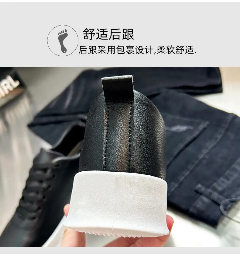 Men's Black Slip-On Skateboard Shoes Casual Lightweight Sports Sneakers Round Toe Foreign Trade Cross-Border Flat Shoes for Men showcase 19
