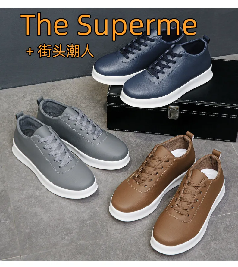Men's Black Slip-On Skateboard Shoes Casual Lightweight Sports Sneakers Round Toe Foreign Trade Cross-Border Flat Shoes for Men showcase 8