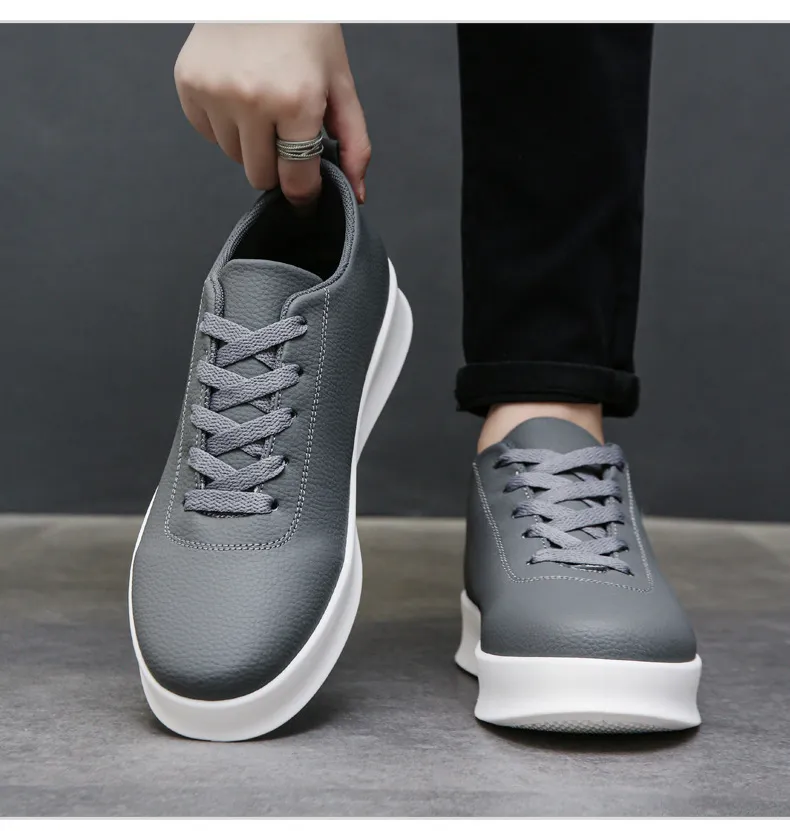 Men's Black Slip-On Skateboard Shoes Casual Lightweight Sports Sneakers Round Toe Foreign Trade Cross-Border Flat Shoes for Men showcase 12