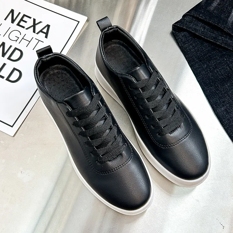 Men's Black Slip-On Skateboard Shoes Casual Lightweight Sports Sneakers Round Toe Foreign Trade Cross-Border Flat Shoes for Men thumbnail 4