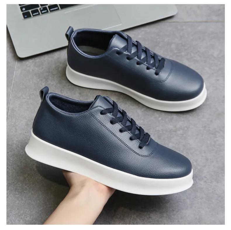 Men's Black Slip-On Skateboard Shoes Casual Lightweight Sports Sneakers Round Toe Foreign Trade Cross-Border Flat Shoes for Men showcase 14