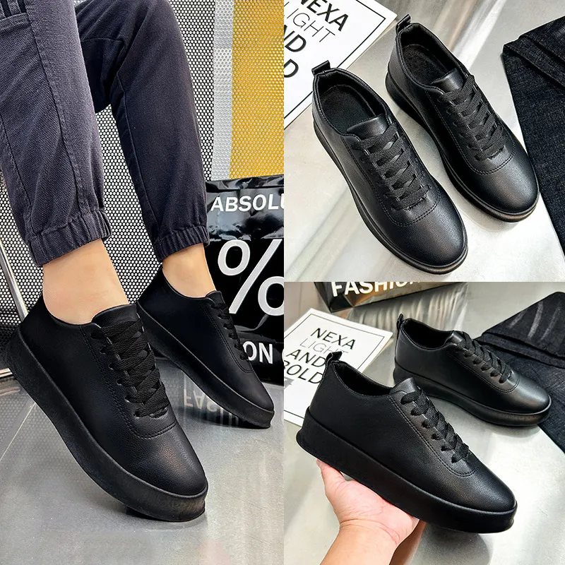 Men's Black Slip-On Skateboard Shoes Casual Lightweight Sports Sneakers Round Toe Foreign Trade Cross-Border Flat Shoes for Men thumbnail 10