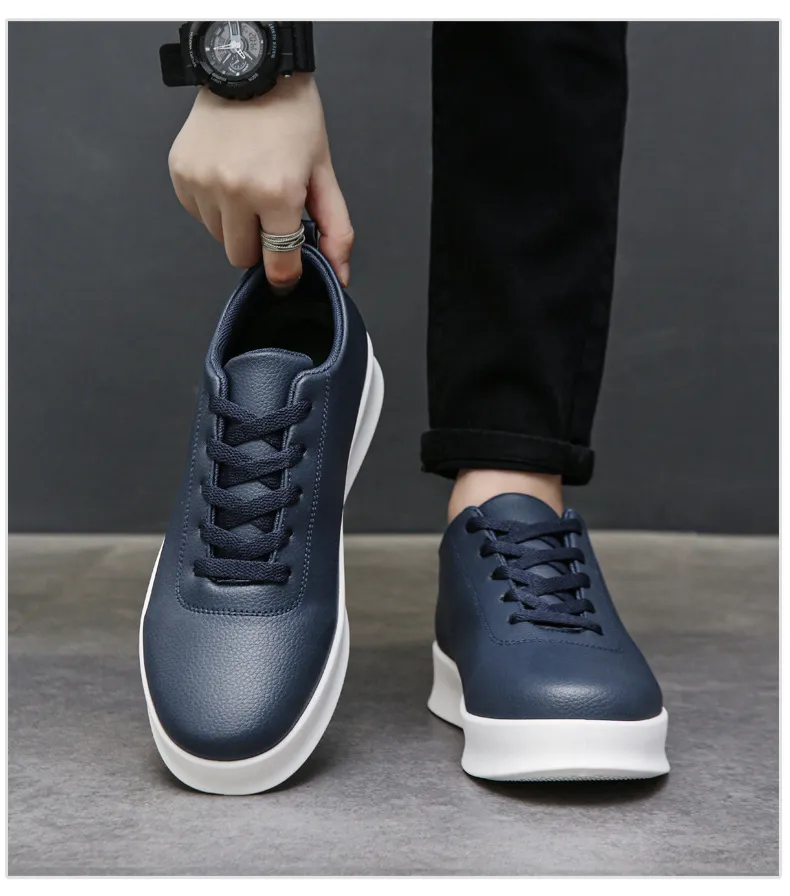Men's Black Slip-On Skateboard Shoes Casual Lightweight Sports Sneakers Round Toe Foreign Trade Cross-Border Flat Shoes for Men showcase 13