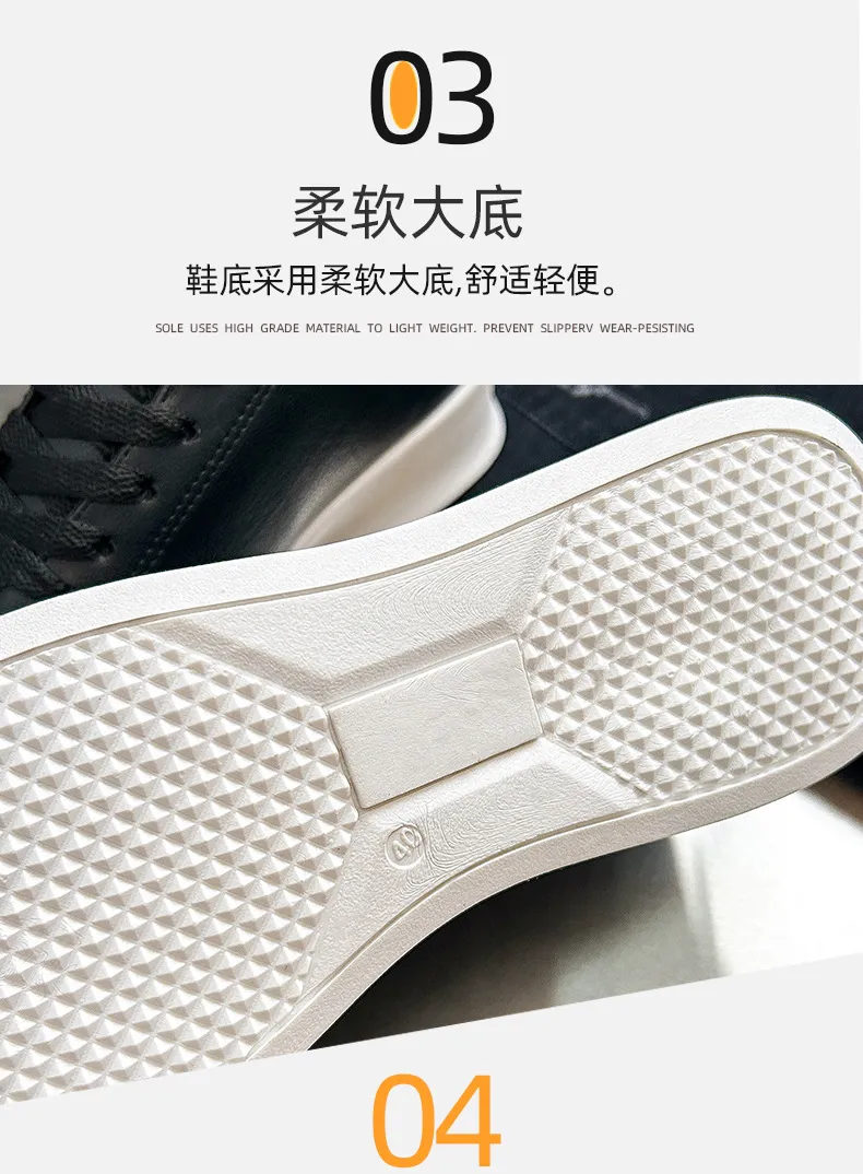 Men's Black Slip-On Skateboard Shoes Casual Lightweight Sports Sneakers Round Toe Foreign Trade Cross-Border Flat Shoes for Men showcase 17