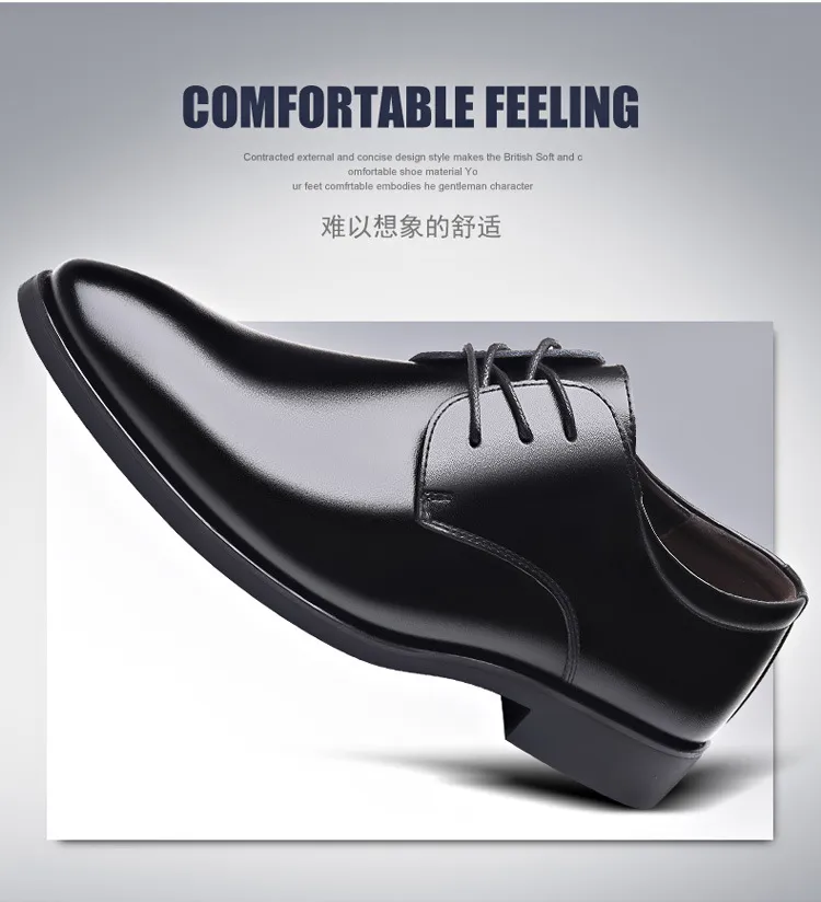 Men's Plus Size Leather Formal Shoes Wholesale: Korean Lace-Up Black Work Shoes for Professionals, Comfortable and Durable showcase 13