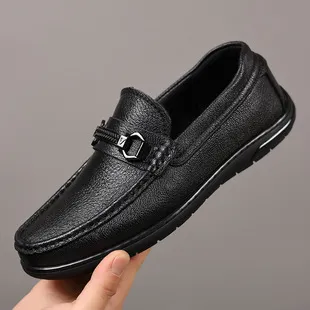 Men's Genuine Leather Business Casual Shoes - First Layer Cowhide, Thick Sole, Classy Flats for Autumn showcase 5