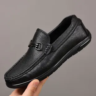 Men's Genuine Leather Business Casual Shoes - First Layer Cowhide, Thick Sole, Classy Flats for Autumn showcase 3