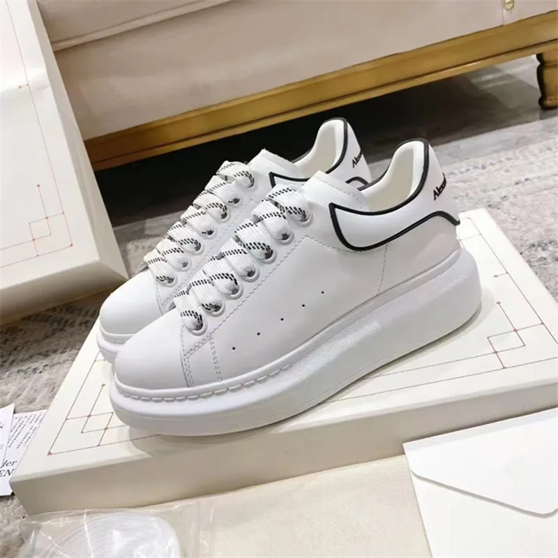 McQueen White Platform Sneakers for Men and Women - Thick Sole, Versatile, Height Increasing, Casual Sports Shoes for Couples thumbnail 2