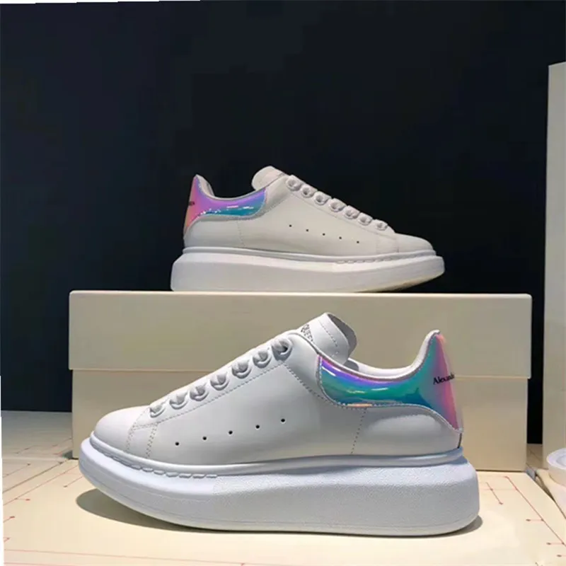 McQueen White Platform Sneakers for Men and Women - Thick Sole, Versatile, Height Increasing, Casual Sports Shoes for Couples thumbnail 6