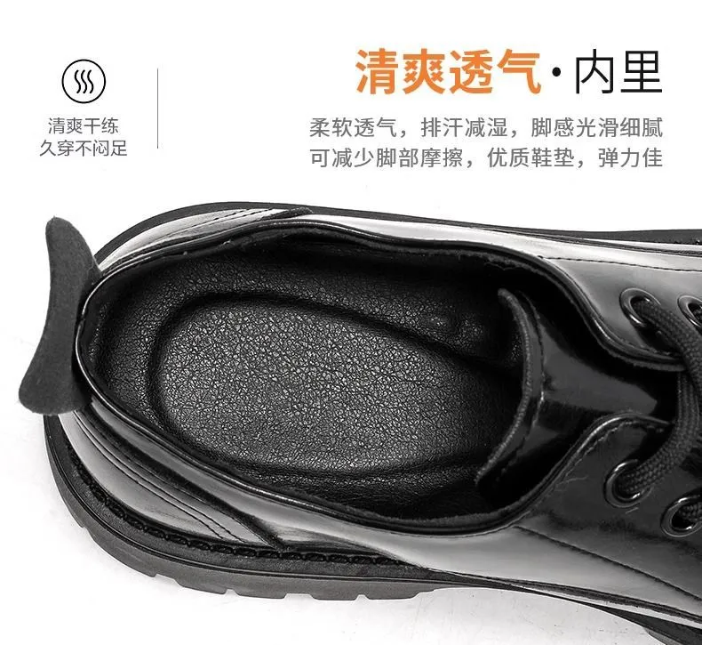 Men's Leather Dress Shoes - Black Casual British Style Soft Sole Business Shoes for Wedding, Groom, and Everyday Wear - Height Increasing showcase 12