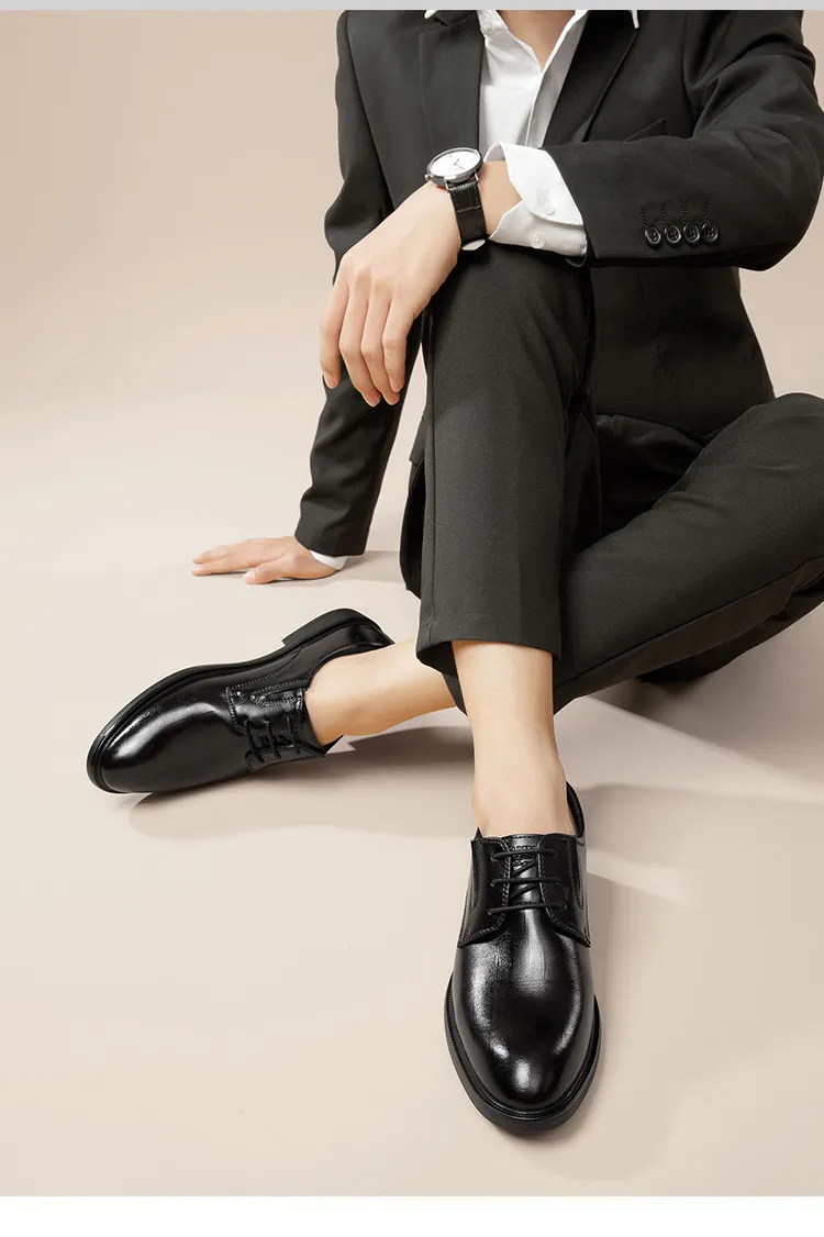 Men's Crocodile Leather Derby Shoes - Formal Business Wedding Dress Shoes - Genuine Leather Soft Sole - High-End Fashion Footwear showcase 15
