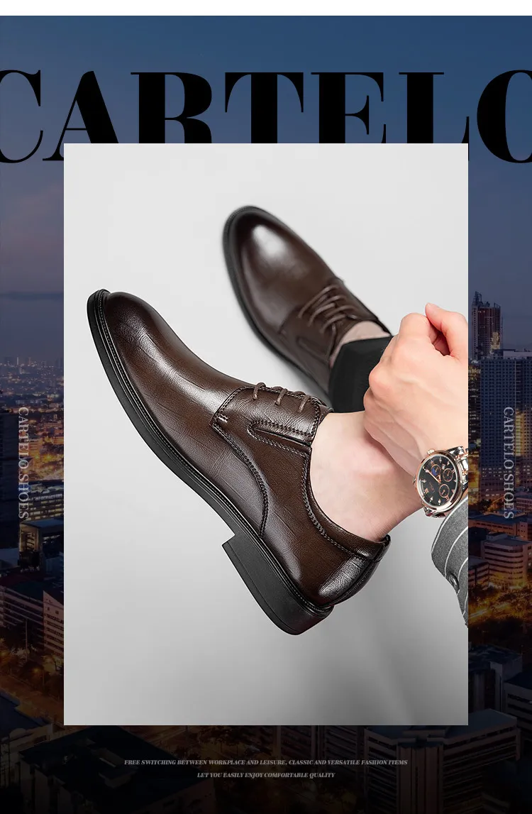 Men's Crocodile Leather Derby Shoes - Formal Business Wedding Dress Shoes - Genuine Leather Soft Sole - High-End Fashion Footwear showcase 12