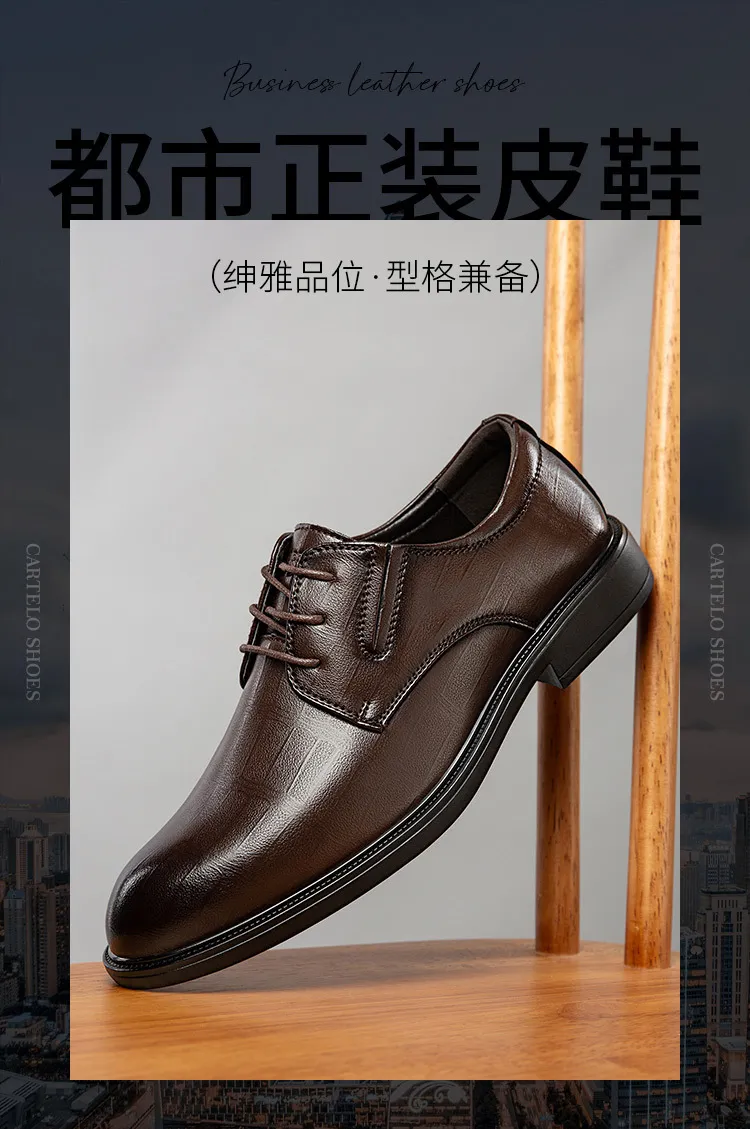 Men's Crocodile Leather Derby Shoes - Formal Business Wedding Dress Shoes - Genuine Leather Soft Sole - High-End Fashion Footwear showcase 2