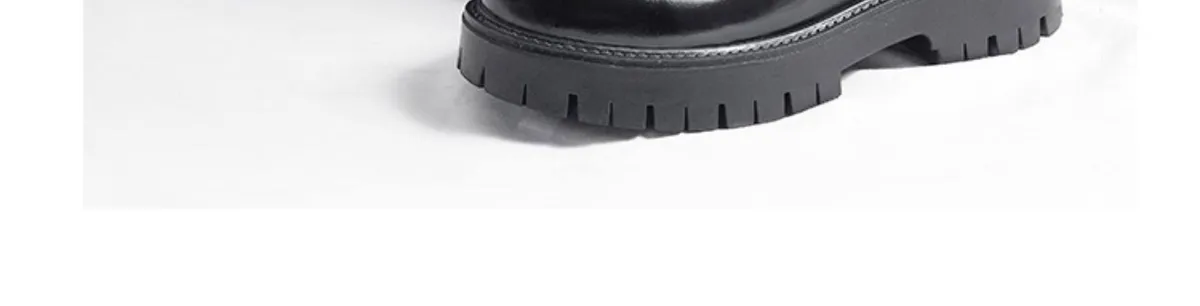 Men's Leather Dress Shoes Thick Sole Height Increasing British Style Derby Shoes Low-Cut Winter Martin Boots showcase 12