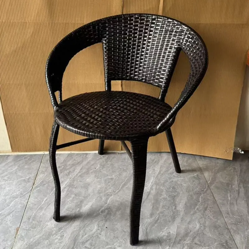 Handmade Rattan Chair for Elderly Adults - Woven Backrest Dining Chair for Home, Outdoor Courtyard Use - Comfortable, Heightened, and Widened Back Support