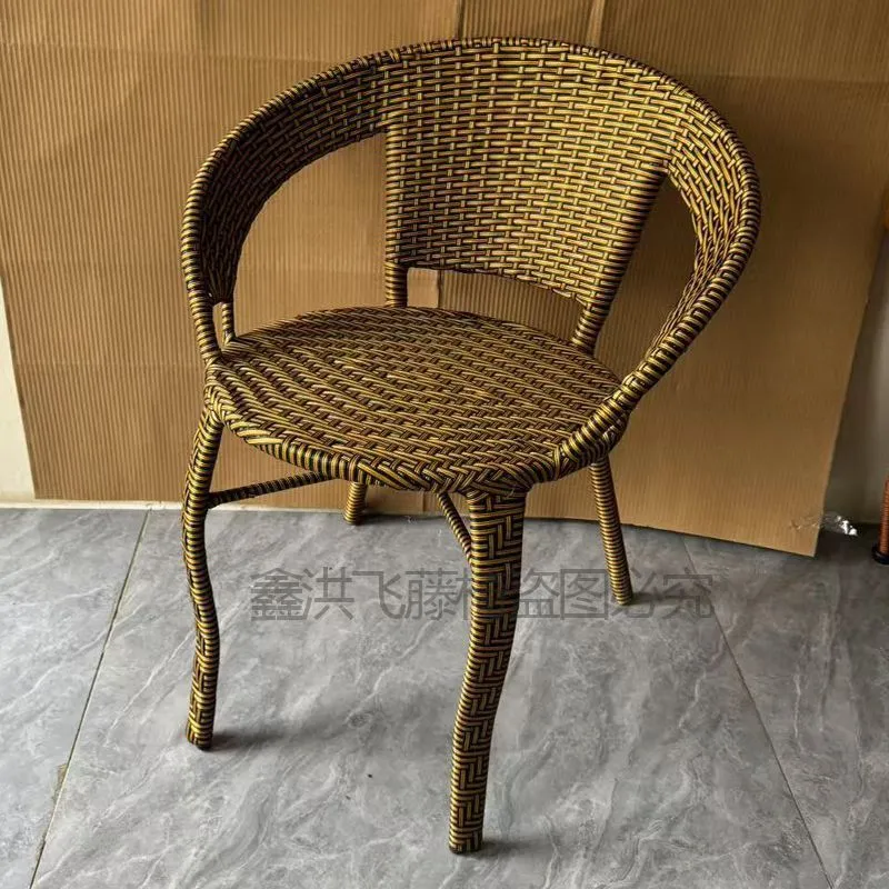 Handmade Rattan Chair for Elderly Adults - Woven Backrest Dining Chair for Home, Outdoor Courtyard Use - Comfortable, Heightened, and Widened Back Support thumbnail 2