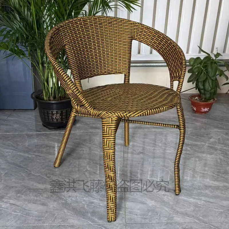 Handmade Rattan Chair for Elderly Adults - Woven Backrest Dining Chair for Home, Outdoor Courtyard Use - Comfortable, Heightened, and Widened Back Support thumbnail 6