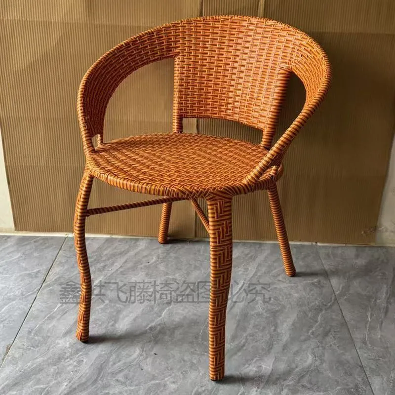 Handmade Rattan Chair for Elderly Adults - Woven Backrest Dining Chair for Home, Outdoor Courtyard Use - Comfortable, Heightened, and Widened Back Support showcase 6