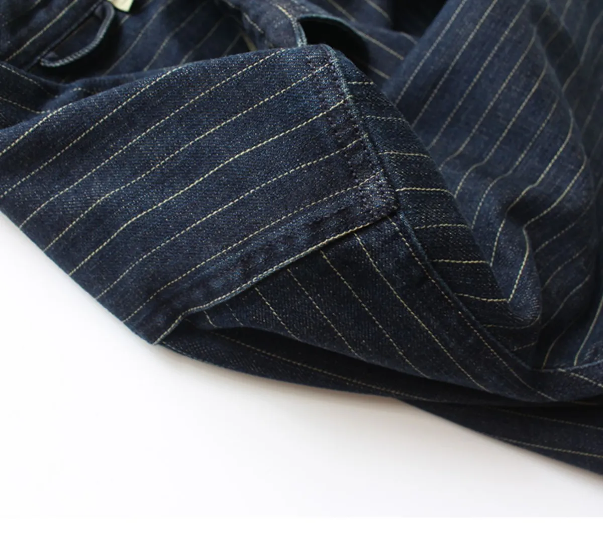 Men's Retro Striped Denim Shirt Jacket, Casual Loose Fit Long Sleeve Workwear Top for Spring/Autumn Fashion showcase 14