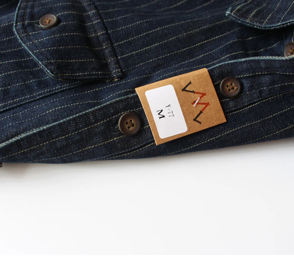 Men's Retro Striped Denim Shirt Jacket, Casual Loose Fit Long Sleeve Workwear Top for Spring/Autumn Fashion showcase 10