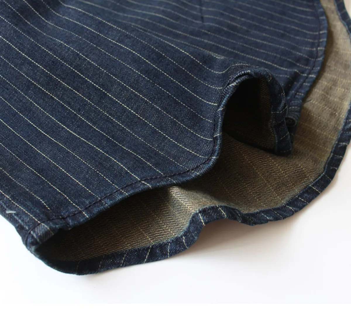 Men's Retro Striped Denim Shirt Jacket, Casual Loose Fit Long Sleeve Workwear Top for Spring/Autumn Fashion showcase 15