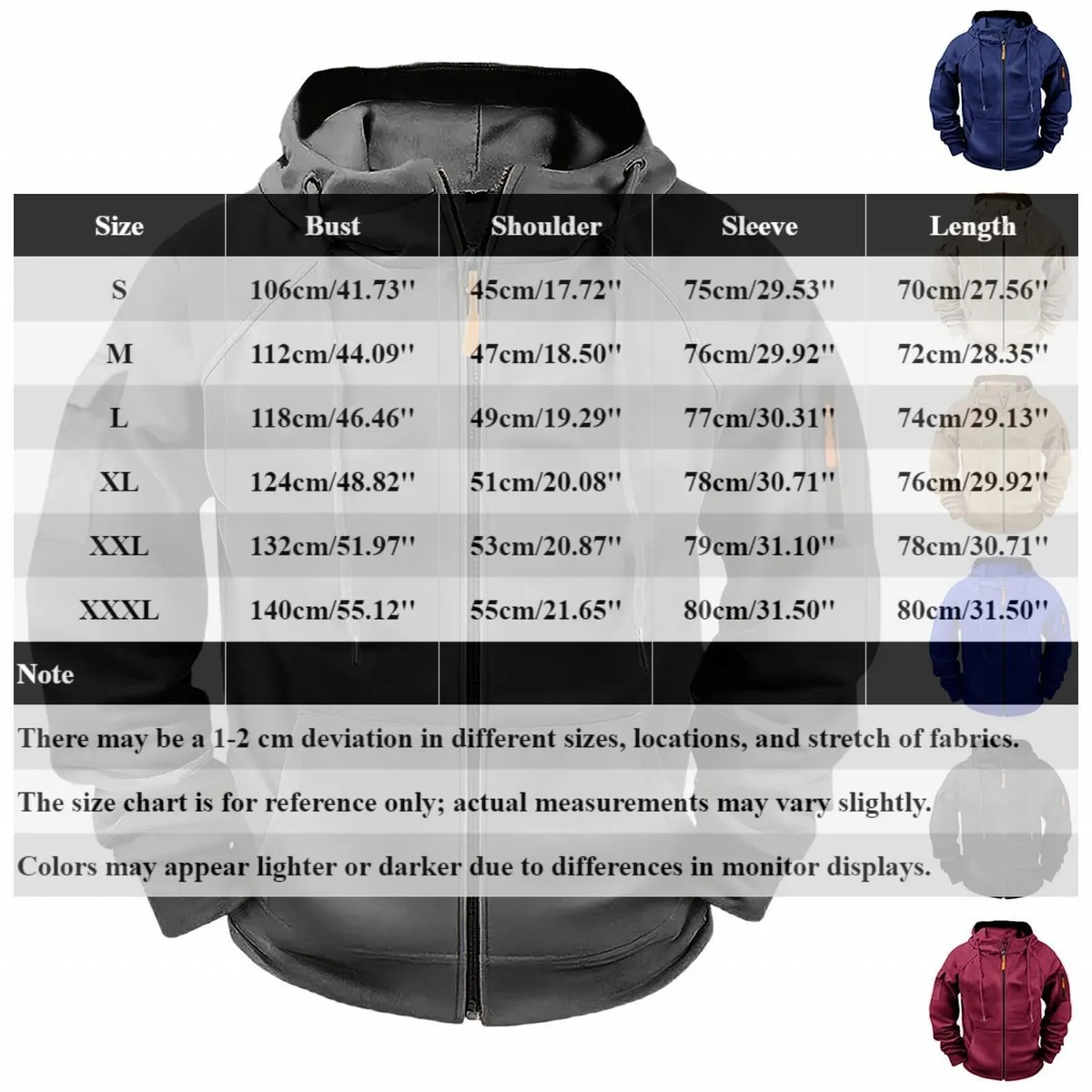Men's Customizable Embroidered Zip-Up Sweatshirt Casual Loose Fit Plus Size Pullover Jacket for Cross-Border Fashion, Amazon New Style showcase 1