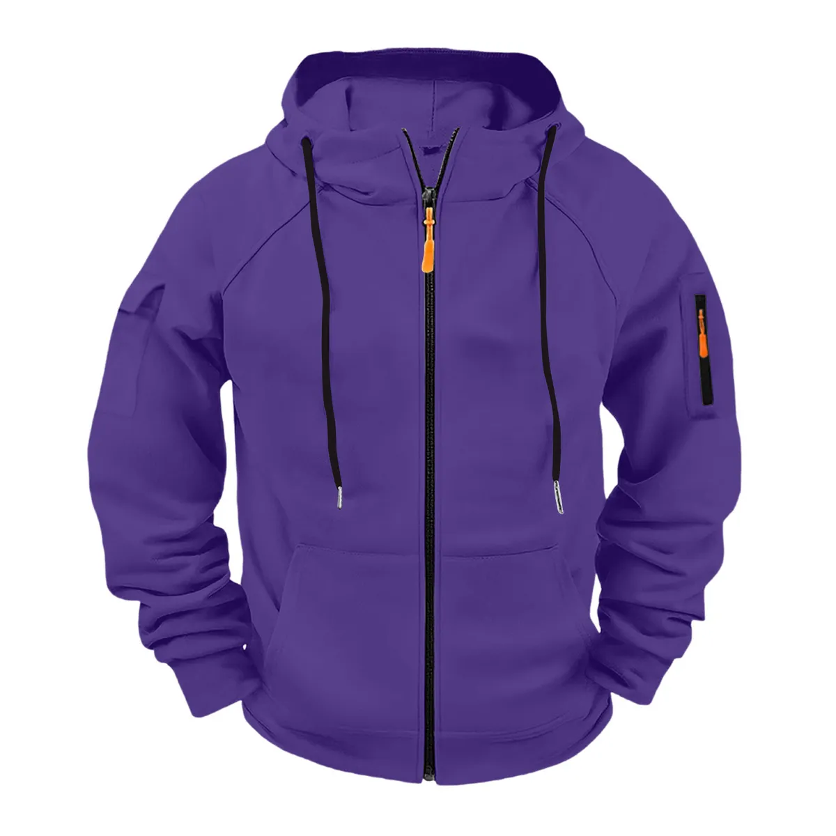 Men's Customizable Embroidered Zip-Up Sweatshirt Casual Loose Fit Plus Size Pullover Jacket for Cross-Border Fashion, Amazon New Style showcase 6