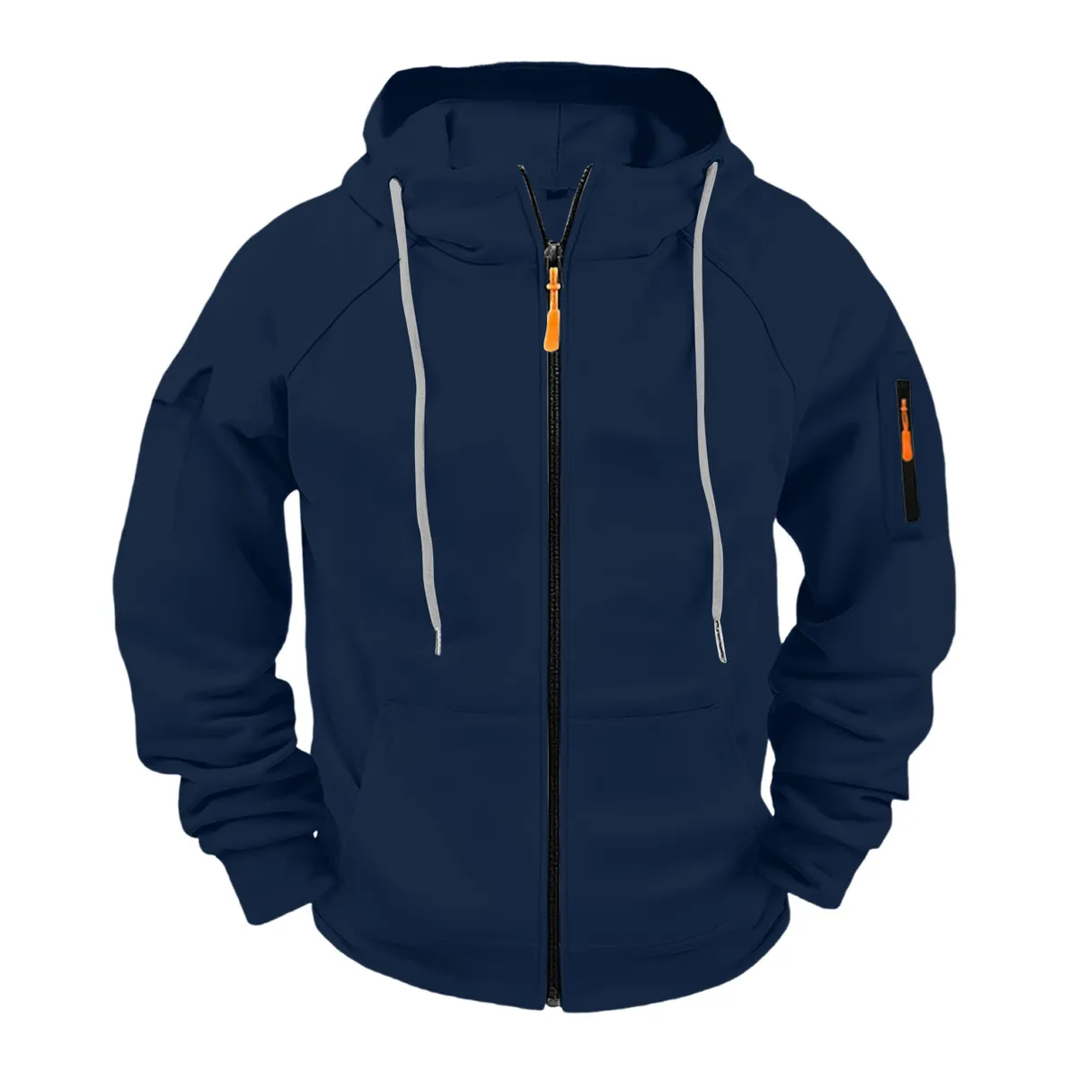 Men's Customizable Embroidered Zip-Up Sweatshirt Casual Loose Fit Plus Size Pullover Jacket for Cross-Border Fashion, Amazon New Style showcase 12