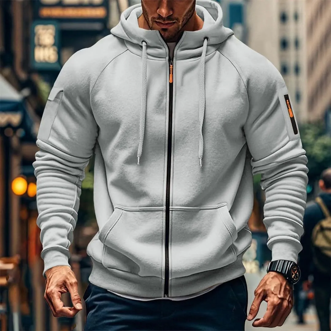 Men's Customizable Embroidered Zip-Up Sweatshirt Casual Loose Fit Plus Size Pullover Jacket for Cross-Border Fashion, Amazon New Style thumbnail 10
