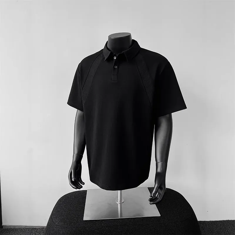 Men's American Style Polo Shirt - Regular Fit Short Sleeve Heavyweight T-Shirt with Turn-Down Collar & Raglan Sleeves - Trendy Summer Top thumbnail 3