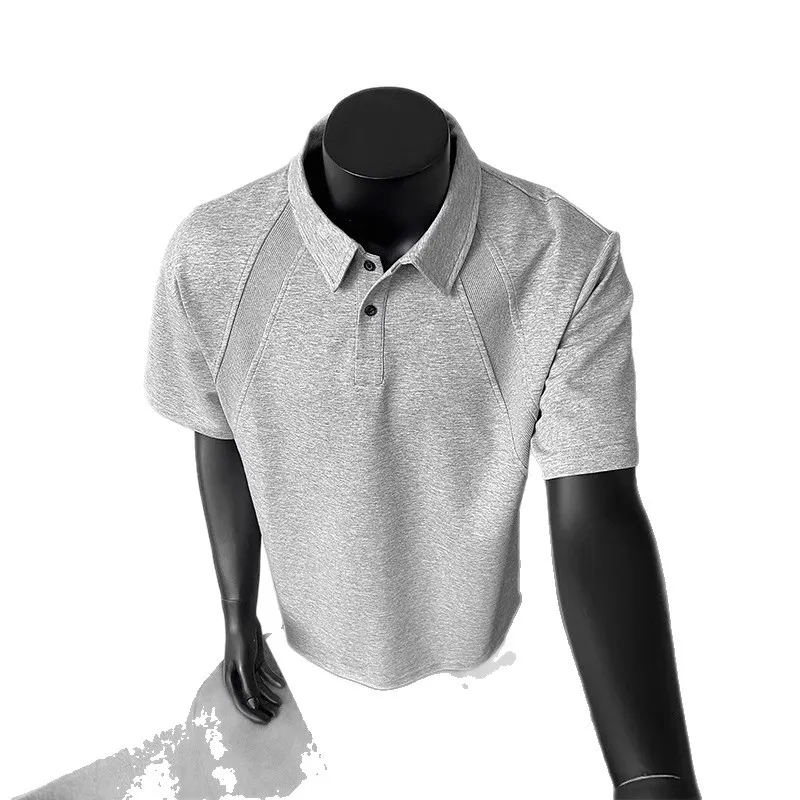 Men's American Style Polo Shirt - Regular Fit Short Sleeve Heavyweight T-Shirt with Turn-Down Collar & Raglan Sleeves - Trendy Summer Top thumbnail 5
