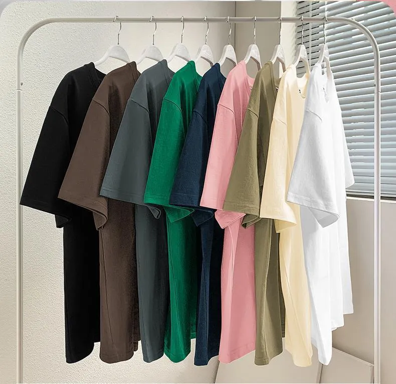 Men's 200g Heavy American Cotton T-Shirt - Short Sleeve Loose Fit Crewneck Tee - Summer Fashion Printed Top for Men showcase 2