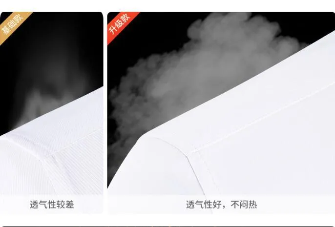 Men's White Long Sleeve Dress Shirt - Solid Color Korean Style Business Casual Non-Iron Cotton Shirt for Office, Work, and Everyday Wear showcase 2