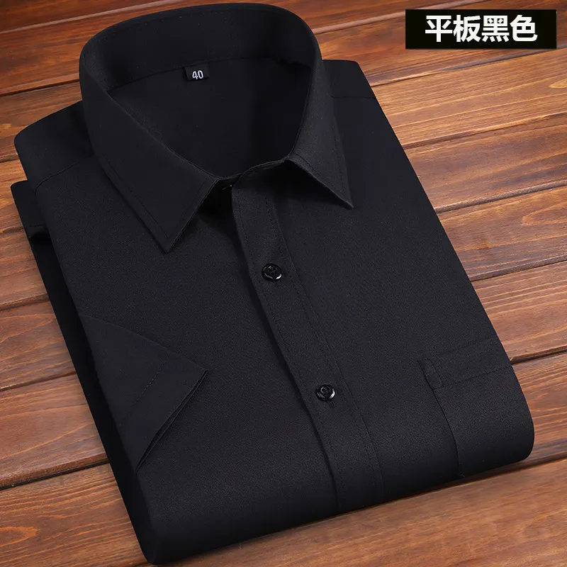 Men's White Long Sleeve Dress Shirt - Solid Color Korean Style Business Casual Non-Iron Cotton Shirt for Office, Work, and Everyday Wear thumbnail 9