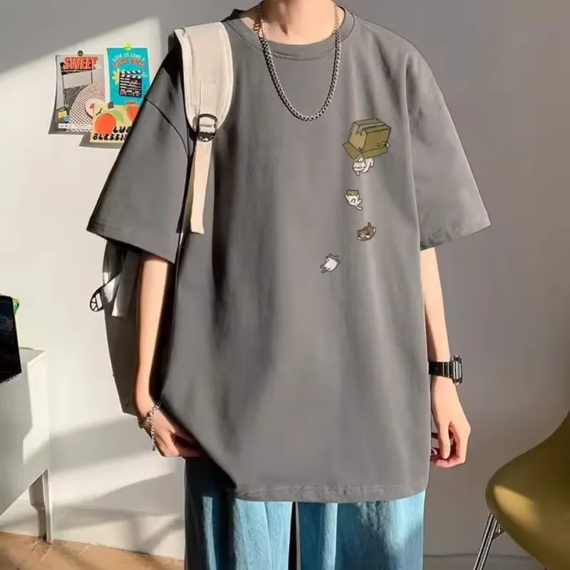 Men's Casual Short Sleeve T-Shirt - Loose Fit Summer Top - Breathable Cotton Blend - Stylish Half Sleeve Tee for Men thumbnail 7