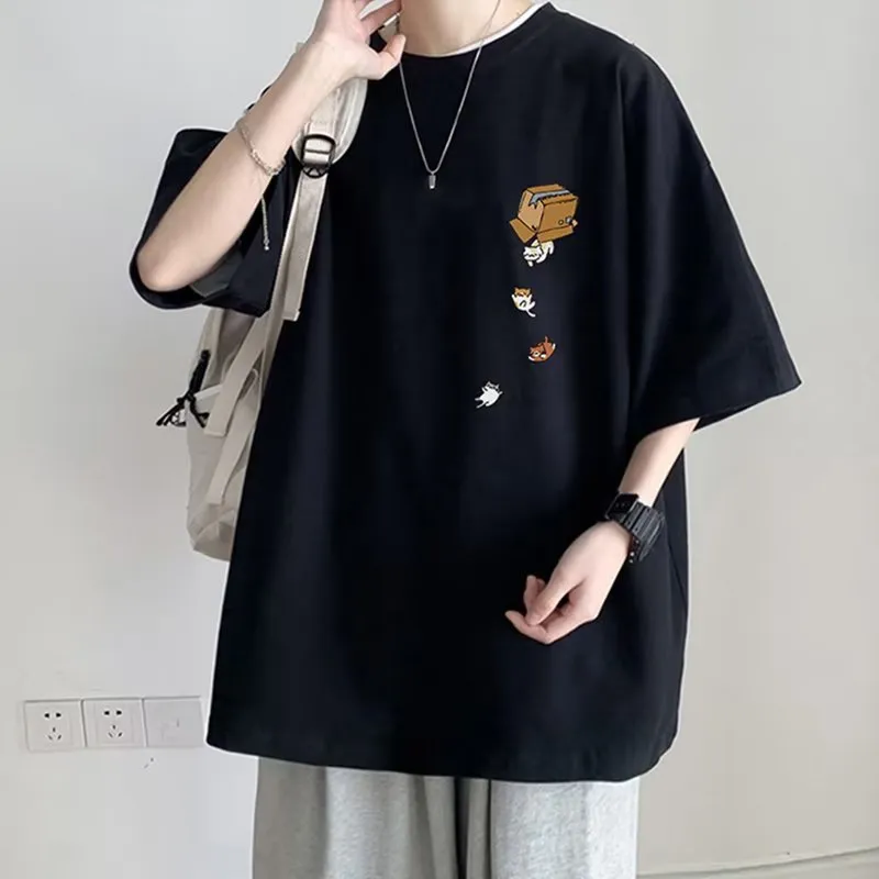 Men's Casual Short Sleeve T-Shirt - Loose Fit Summer Top - Breathable Cotton Blend - Stylish Half Sleeve Tee for Men thumbnail 6