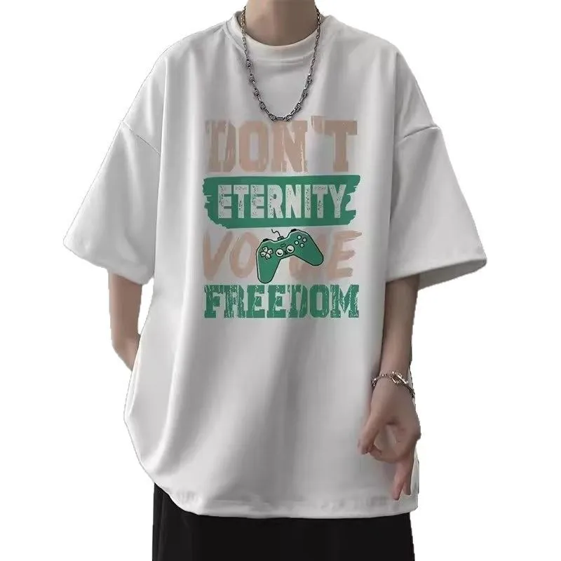 Men's Casual Short Sleeve T-Shirt - Loose Fit Summer Top - Breathable Cotton Blend - Stylish Half Sleeve Tee for Men thumbnail 5