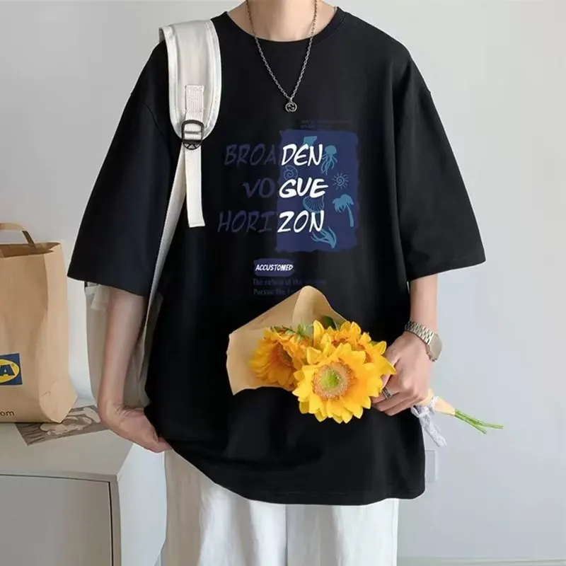 Men's Casual Short Sleeve T-Shirt - Loose Fit Summer Top - Breathable Cotton Blend - Stylish Half Sleeve Tee for Men thumbnail 3